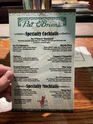 Menu photo 7 Pat O'Brien's Orlando, FL Menu photo 7 Pat O'Brien's Orlando, FL