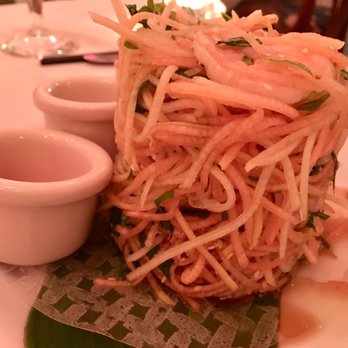 Duc's Bistro - Green Papaya Salad (Tossed w/Prawns, Fresh Herbs, Mild Piquant Dressing, $18)- 3.5/5 stars - French Near Me - Honolulu, Hawaii Duc's Bistro - Green Papaya Salad (Tossed w/Prawns, Fresh Herbs, Mild Piquant Dressing, $18)- 3.5/5 stars - French Near Me - Honolulu, Hawaii