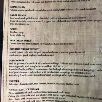 Restaurace Malostranská beseda - Food menu - Czech Near Me - Prague, Puerto Rico Restaurace Malostranská beseda - Food menu - Czech Near Me - Prague, Puerto Rico