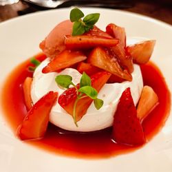 Hawksmoor - Strawberry and basil sorbet pavlova