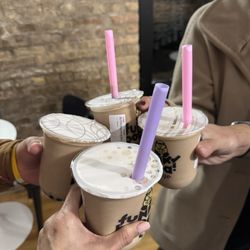 Funky Boba Lounge - Peanut butter, chocolate and banana boba tea.