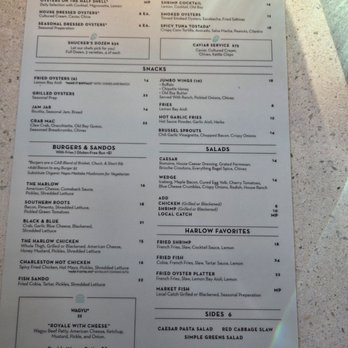 The Harlow - Menu - Bars Near Me - Charleston, South Carolina The Harlow - Menu - Bars Near Me - Charleston, South Carolina