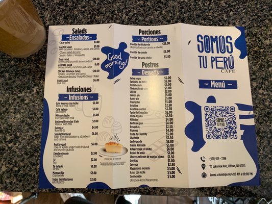 Menu photo 1 Somos Tu Peru Cafe Clifton, NJ Menu photo 1 Somos Tu Peru Cafe Clifton, NJ