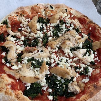 Canoe Club Wine Bar - Spinach, chicken, and feta pizza - Wine Bars Near Me - Marblehead, Ohio Canoe Club Wine Bar - Spinach, chicken, and feta pizza - Wine Bars Near Me - Marblehead, Ohio