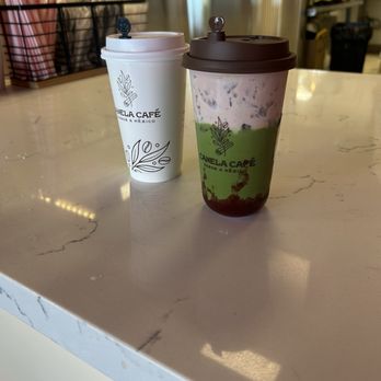 Canela Café - Iced Strawberry matcha and Choco Abuelita - Coffee & Tea Near Me - Santa Maria, California Canela Café - Iced Strawberry matcha and Choco Abuelita - Coffee & Tea Near Me - Santa Maria, California