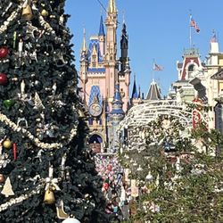 The Christmas view from the train station-while waiting to ride the reopened train-January 2023