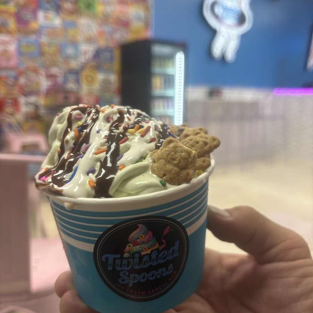 Twisted Spoons Ice Cream Cereal Bar - Rainbow something idk we forgot hubby said jt was delicious! - Ice Cream & Frozen Yogurt Near Me - Murrieta, California Twisted Spoons Ice Cream Cereal Bar - Rainbow something idk we forgot hubby said jt was delicious! - Ice Cream & Frozen Yogurt Near Me - Murrieta, California