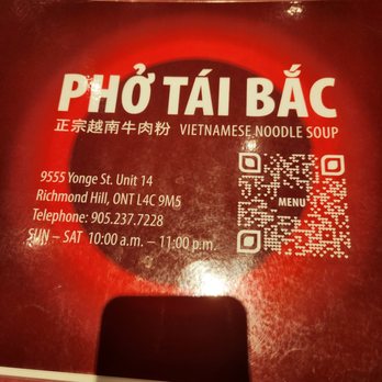 Pho Tai Bac - Q code menu - Vietnamese Near Me - Richmond Hill, Ontario Pho Tai Bac - Q code menu - Vietnamese Near Me - Richmond Hill, Ontario