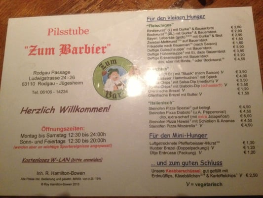Menu photo 3 Pilsstube zum Barbier Rodgau, HE