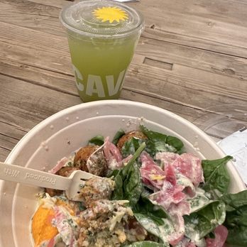 CAVA - Grains & greens bowl, mint lemonade - Mediterranean Near Me - Sherman Oaks, California CAVA - Grains & greens bowl, mint lemonade - Mediterranean Near Me - Sherman Oaks, California