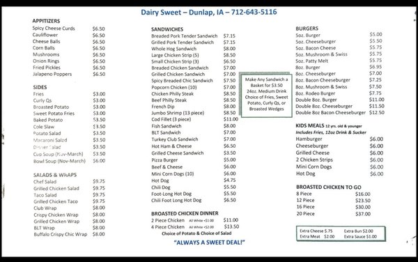 Menu photo 1 Dairy Sweet Dunlap, IA Menu photo 1 Dairy Sweet Dunlap, IA