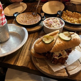 The Eagle Mass Ave - Mac and cheese, spoon bread, fries, slaw and chicken sandwich - American Near Me - Indianapolis, Indiana