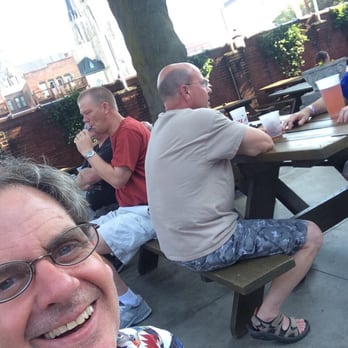 The Rathskeller - Picnic tables for seats, these are my buds. - German Near Me - Indianapolis, Indiana