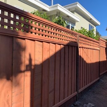 Two Sons Handymen - Wood fence with lattice. - Flooring Near Me