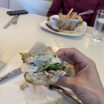 Gather Gastropub - Super juicy and thick chicken inside the sandwich - Gastropubs Near Me - Yelm, Washington Gather Gastropub - Super juicy and thick chicken inside the sandwich - Gastropubs Near Me - Yelm, Washington
