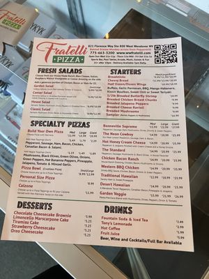 Menu photo 1 Fratelli Pizza West Wendover, NV Menu photo 1 Fratelli Pizza West Wendover, NV