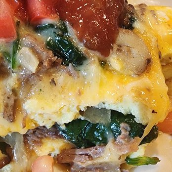 IHOP - Spinach, Mushroom and cheese omelet. I added steak and jalapeños. Delicious. - Breakfast & Brunch Near Me - Spring Branch, Texas