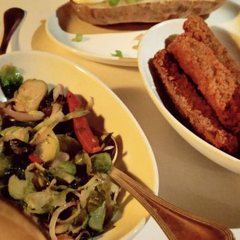 Gotham Steakhouse & Bar - Brussels Sprouts & Chorizo Hash $16.50  Portobello Mushroom Fries $16.50 - Steakhouses Near Me - Vancouver, British Columbia