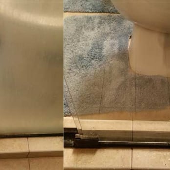 Contour Cleaning - Shower door hard water stains were bugging this client. We had them removed and fully polished and sealed the glass - Carpet Cleaning Near Me - Knightdale, North Carolina