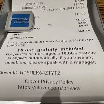 iBurger - Receipt - Burgers Near Me - Miami, Florida