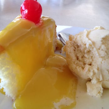 Anthony's Fish Grotto - Light and spongy "Cake Zabione" with creamy, refreshing vanilla spumoni. - Seafood Near Me - La Mesa, California Anthony's Fish Grotto - Light and spongy "Cake Zabione" with creamy, refreshing vanilla spumoni. - Seafood Near Me - La Mesa, California