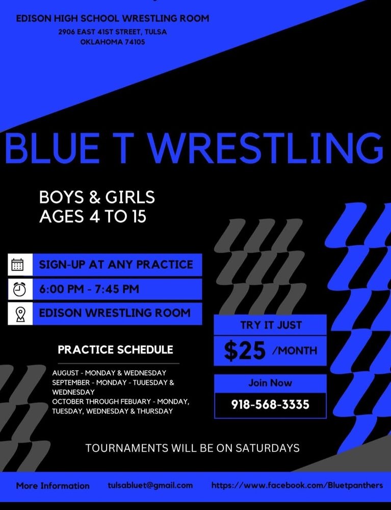 Blue T Wrestling Logo