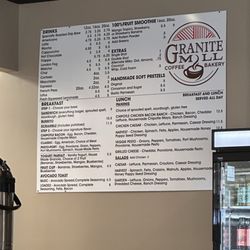 Granite Mill Coffee - Menu as of feb 2026