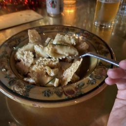 Fondue cheese in stuffed pasta in French onion soup... amazing.