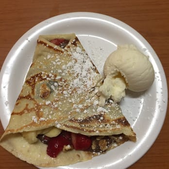 Crepe Cafe - Banana Split - perfect amount of banana strawberries and Nutella !!!! - Creperies Near Me - Deerfield Beach, Florida