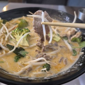 Rice and Noodle - Thai Coconut Soup with Beef - Thai Near Me - Vancouver, British Columbia Rice and Noodle - Thai Coconut Soup with Beef - Thai Near Me - Vancouver, British Columbia