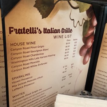Fratelli's Italian Grille - menu and prices - Italian Near Me - Baton Rouge, Louisiana
