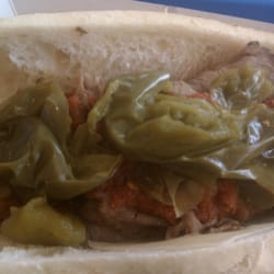 Martino's Italian Beef - Italian Combo Sandwich at Martino's Italian Beef in Milwaukee, WI. As seen on Man vs. Food.