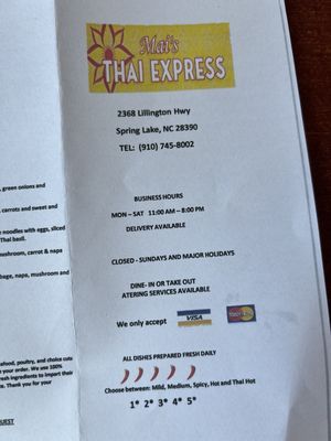Menu photo 5 Mai’s Thai Express Spring Lake, NC Menu photo 5 Mai’s Thai Express Spring Lake, NC