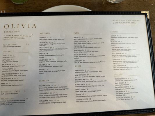 Menu photo 8 Olivia St. Petersburg, FL