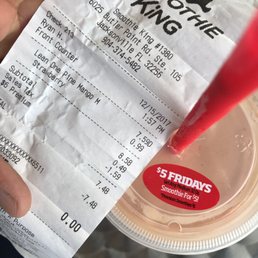 False advertisement. My $5 Friday smoothie turned out to $7plus. Must I remind you, I asked for the $5 Friday deal. M False advertisement. My $5 Friday smoothie turned out to $7plus. Must I remind you, I asked for the $5 Friday deal. M