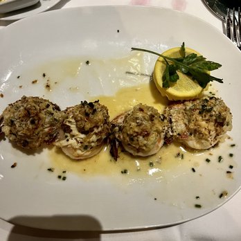 Eddie V's Prime Seafood - Four Crab-Stuffed Jumbo Gulf Shrimp - Seafood Near Me - Plano, Texas Eddie V's Prime Seafood - Four Crab-Stuffed Jumbo Gulf Shrimp - Seafood Near Me - Plano, Texas