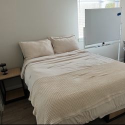 Expo Furniture - Night stand + white board + memory foam mattress + bed frame