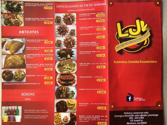 Menu photo 1 LJ Market Methuen, MA
