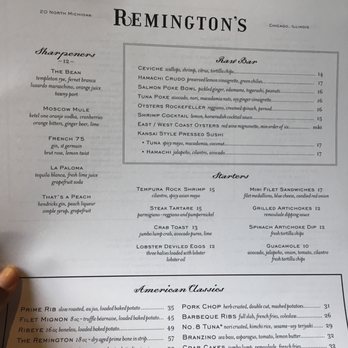 Remington's - Menu pic - American Near Me - Chicago, Illinois
