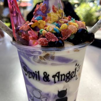 Devil & Angel Desserts - Fruity pebbles and Pocky sticks - Bubble Tea Near Me - Concord, California Devil & Angel Desserts - Fruity pebbles and Pocky sticks - Bubble Tea Near Me - Concord, California