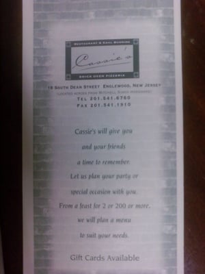 Menu photo 2 Cassie's Pizzeria Englewood, NJ