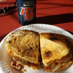 Meatball and scamutz on fresh italian bread.