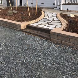 Alley Tree & Landscape - Flagstone pathway with landscaping.