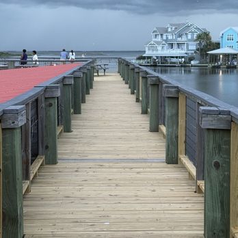 Waterman's Restaurant - The pier to walk out while waiting on food - Seafood Near Me - Galveston, Texas