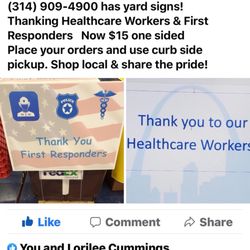 Office Depot - Kirkwood's Office Depot has yard signs to Thank healthcare workers and first responders.
