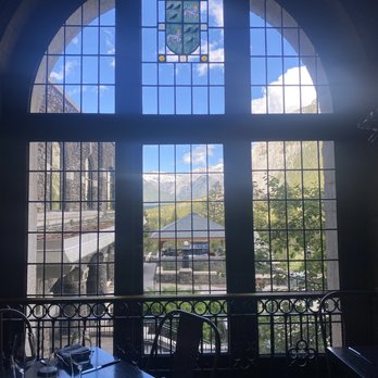 GRAPES - View from Grapes in the Fairmont Banff Springs Hotel - June 2022 - Wine Bars Near Me - Banff, Alberta GRAPES - View from Grapes in the Fairmont Banff Springs Hotel - June 2022 - Wine Bars Near Me - Banff, Alberta