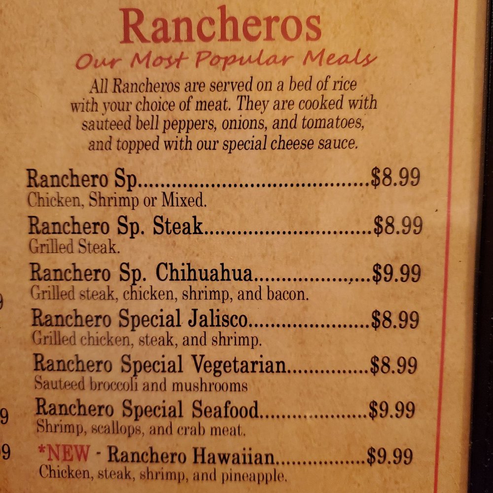 La Villa - Part of menu - Mexican Near Me - Mena, Arkansas