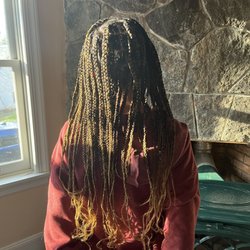 Frances' Hair Studio - Braids with 5 inches unbraided at bottom