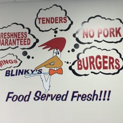 Blinky's - Nothing has Pork! So awesome!!!! This may just be my new fav place! Really nice owners too!
