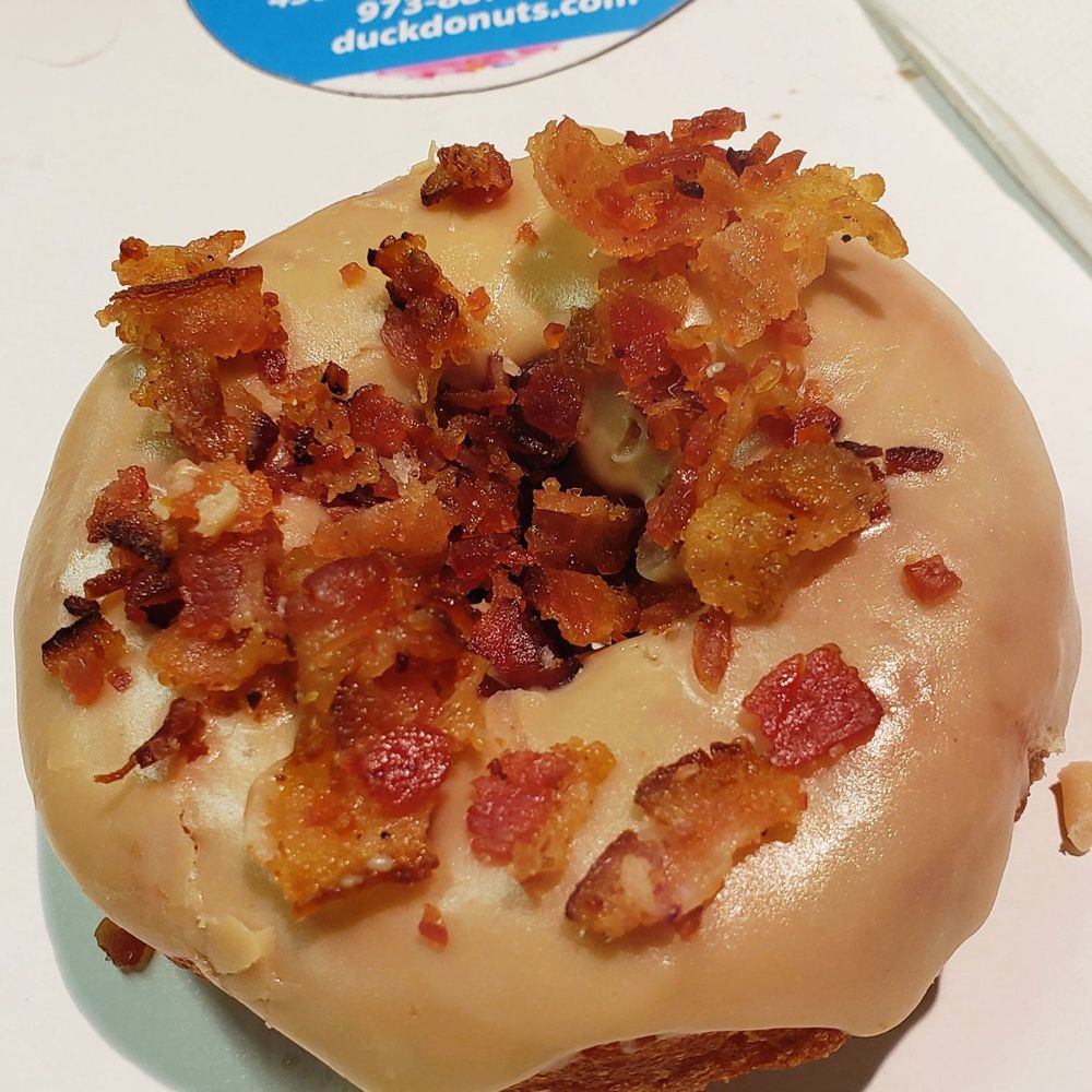 Duck Donuts - Shake Hands with Maple Bacon Donut!! YUMMMMMMERS!! - Donuts Near Me - Whippany, New Jersey